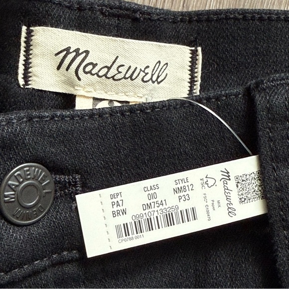 Madewell Women’s Mid-Rise Kick Out Crop Jeans 33 Black NWT - Picture 5 of 6